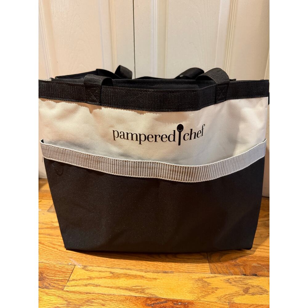 Pampered Chef Black/White Storage Tote